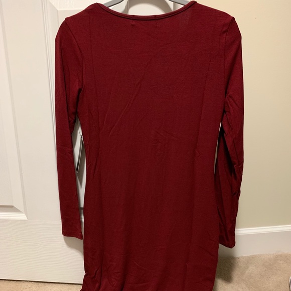 SOLD!!! Burgundy Long Sleeve Dress - Picture 6 of 8